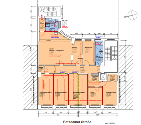 Büro- oder Praxisflächen im schönen Altbau-Denkmal Potsdamer Straße - grundriss 2. etage (11771)