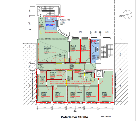 Büro- oder Praxisflächen im schönen Altbau-Denkmal Potsdamer Straße - grundriss 3. etage (11791)