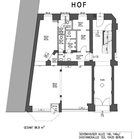 Ladenfläche auf der Schönhauser Allee neben der Volksbank zu vermieten - grundriss schönhauser allee 146a (11703)