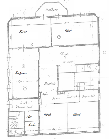 Repräsentatives Büro in herrschaftlicher Villenetage zu vermieten - grundriss (11679)