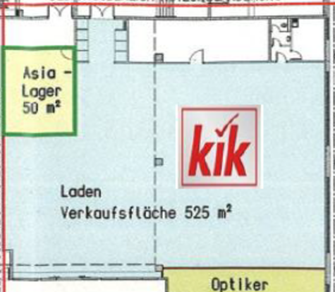 Frequentierte Gewerbefläche im Victoria Center Berlin – ehemals KiK - grundriss (12226)